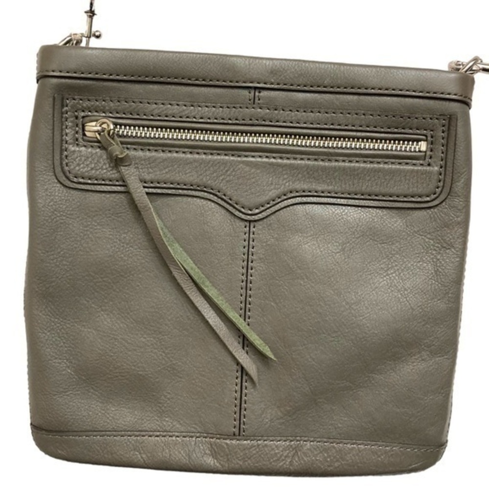 Rebecca minkoff gray leather crossbody bag